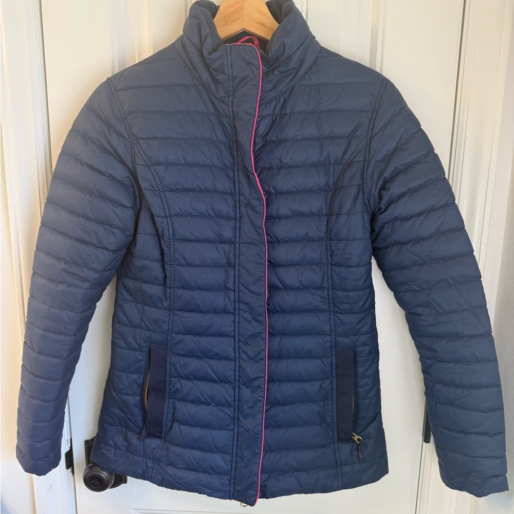 Vineyard Vines Women's Down Puffer Jacket with Pink Trim